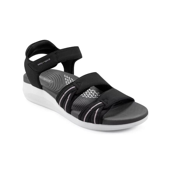 Easy Spirit Weber Sporty Sandals Light Wedge Comfort Walking Black sz 9 MSRP $69 - Picture 1 of 5